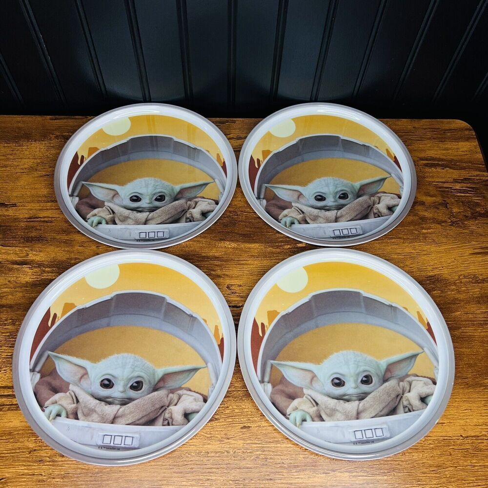 4 Star Wars 8” The Mandalorian The Child Plastic Plate Baby Yoda Zak! Designs